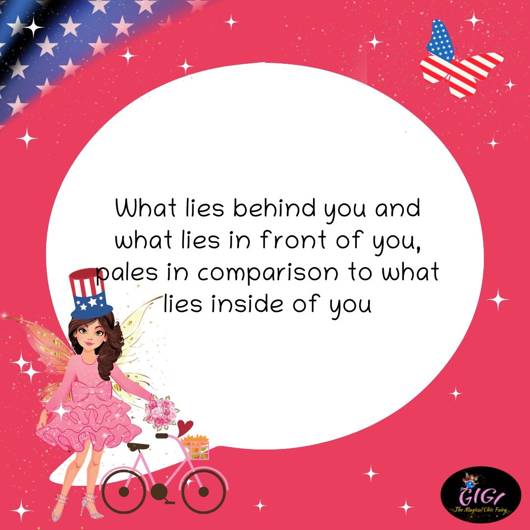 What lies behind you and what lies in front of you, pales in comparison to what lies inside of you😍🥰
Visit me here: https://gigithefairy.com/
#fairylover #motivational #quotesdaily  #gigthemagicalchicfairy #quotesforlife