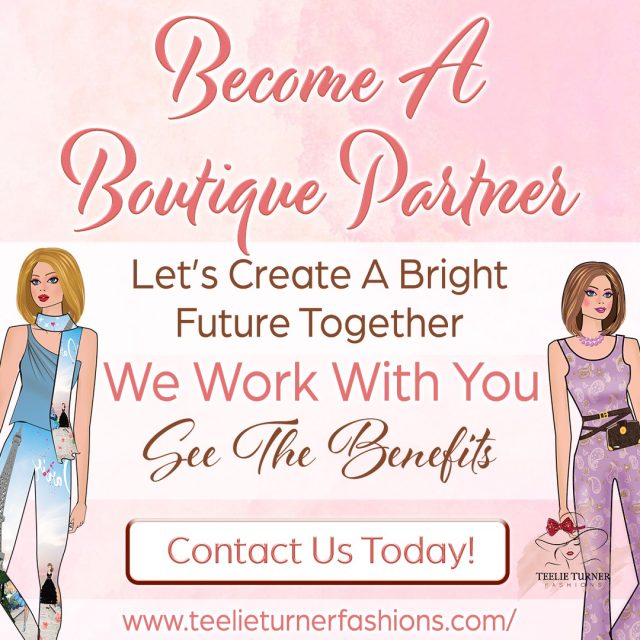 Become a Teelie Turner Fashions Wholesale Boutique/Shop

These are the Benefits
~ You will receive 100 Postcards
We will design 100 postcards announcing your Boutique Fashion that you can email and give to your clients.

Social Media Channels
~ We will design a banner for Twitter, Facebook, Instagram and Pinterest with your contact information for your promotion. Our social media team will promote your boutique on our channels.

Video Interview
~ A video conducting an interview with an owner or spokesperson for your boutique. You can submit photos or video of your boutique to be featured in the video. You will receive a copy of your promotions.

Learn more and book a call now >>> https://bit.ly/3O4plFV

#teelieturnerfashions #fashion #style #fashionline #followus #instafashion #Stylish #WomensFashion #StyleInspo #FashionStyle #clothes #clothingline #outfitoftheday #shawl #scarf #shawls #scarves #artwork #shopnow #BecomeAPartner