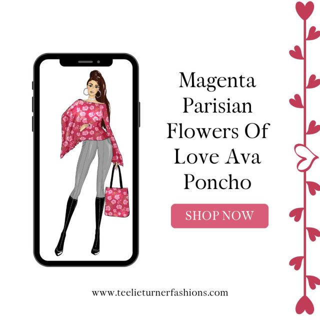 The Magenta Parisian Flowers of Love collection is extremely stylish with its magenta and gold tones. It has a romantic and whimsical look. 

Magenta Parisian Flowers Of Love Ava Poncho >>> http://bit.ly/3ZKR2tv

#teelieturnerfashions #fashion #style #fashionline #followus #instafashion #Stylish #WomensFashion #StyleInspo #FashionStyle #clothes #clothingline #outfitoftheday #flatlayinspo #flatlay #paris #bosslady #momsofinstagram #chic #womenstyle #womenfashion #jewelry #fashionaccessories #MagentaParisianFlowersOfLove #love