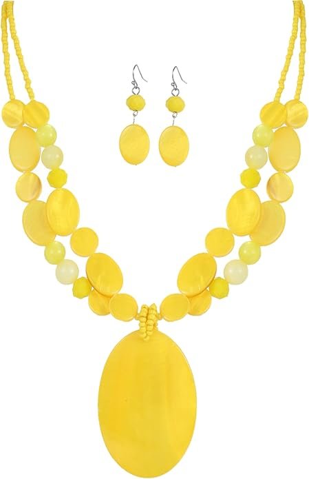 Big Oval Gemotric Pendant Necklace (1)