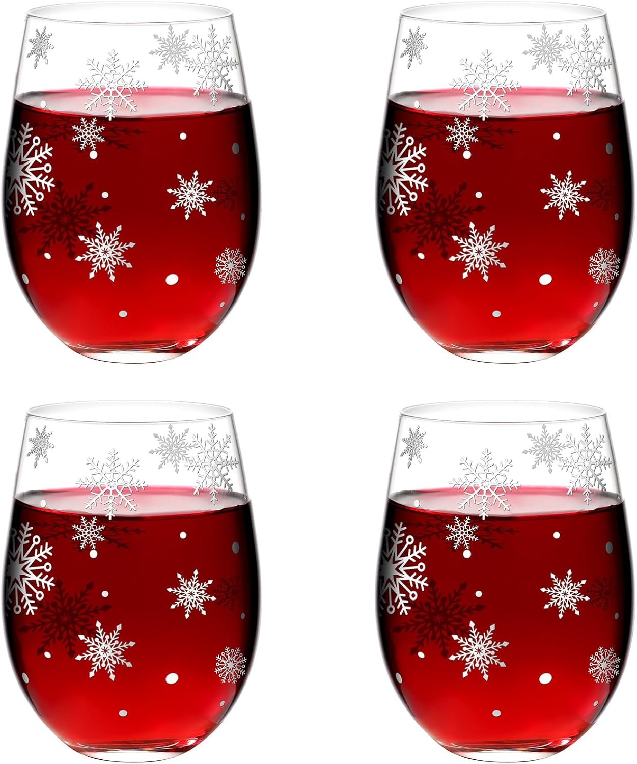 15 Oz Silver-plated Snowflake Glasses