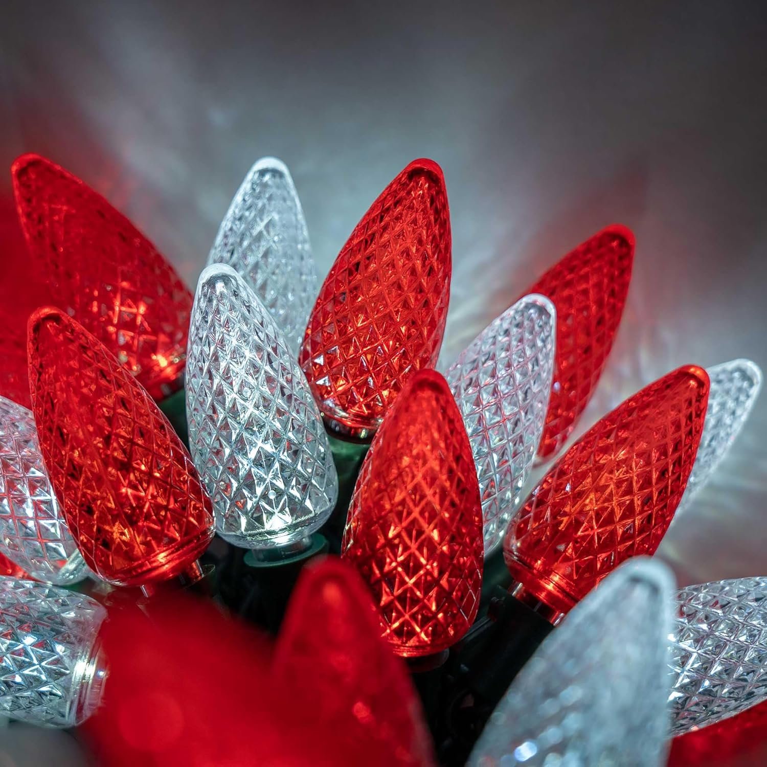 24 C9 Red and White LED Christmas Lights