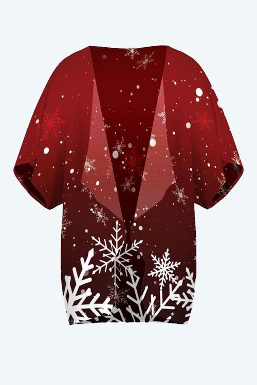 Parisian Snowy Holidays Terry-Ann Short Kimono