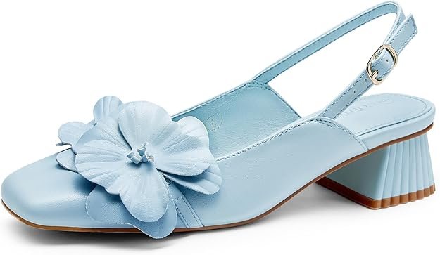 Coutgo Womens Slingback Chunky Heels