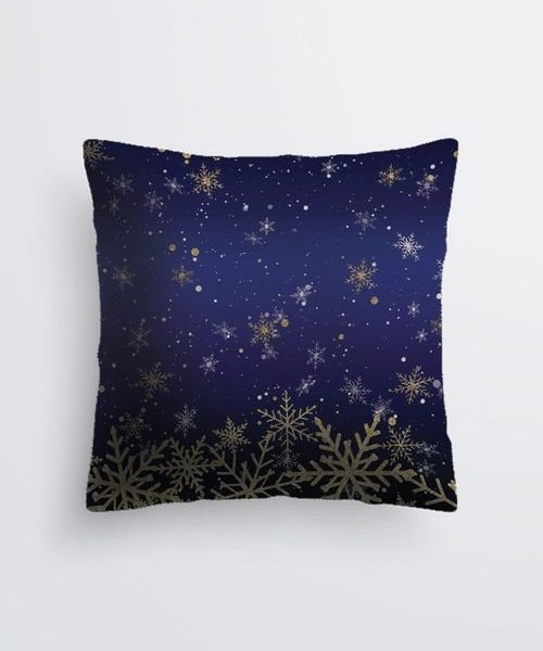 Blue Snowy Parisian Holiday Gustave Cushion Cover