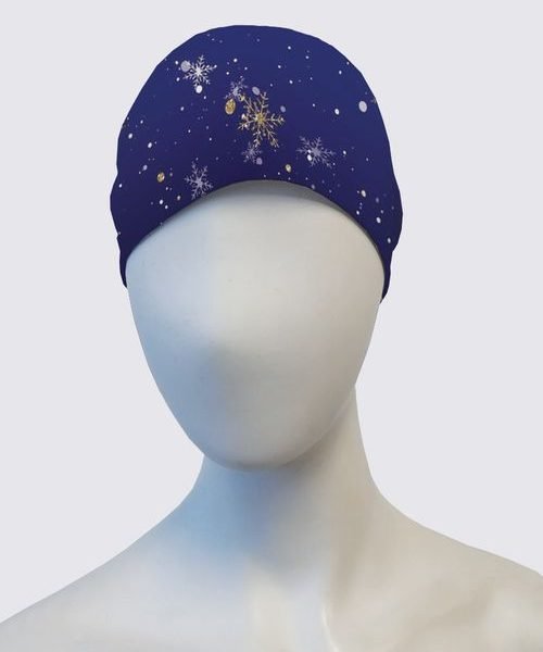 Blue Snowy Parisian Holiday Simone Active Headband